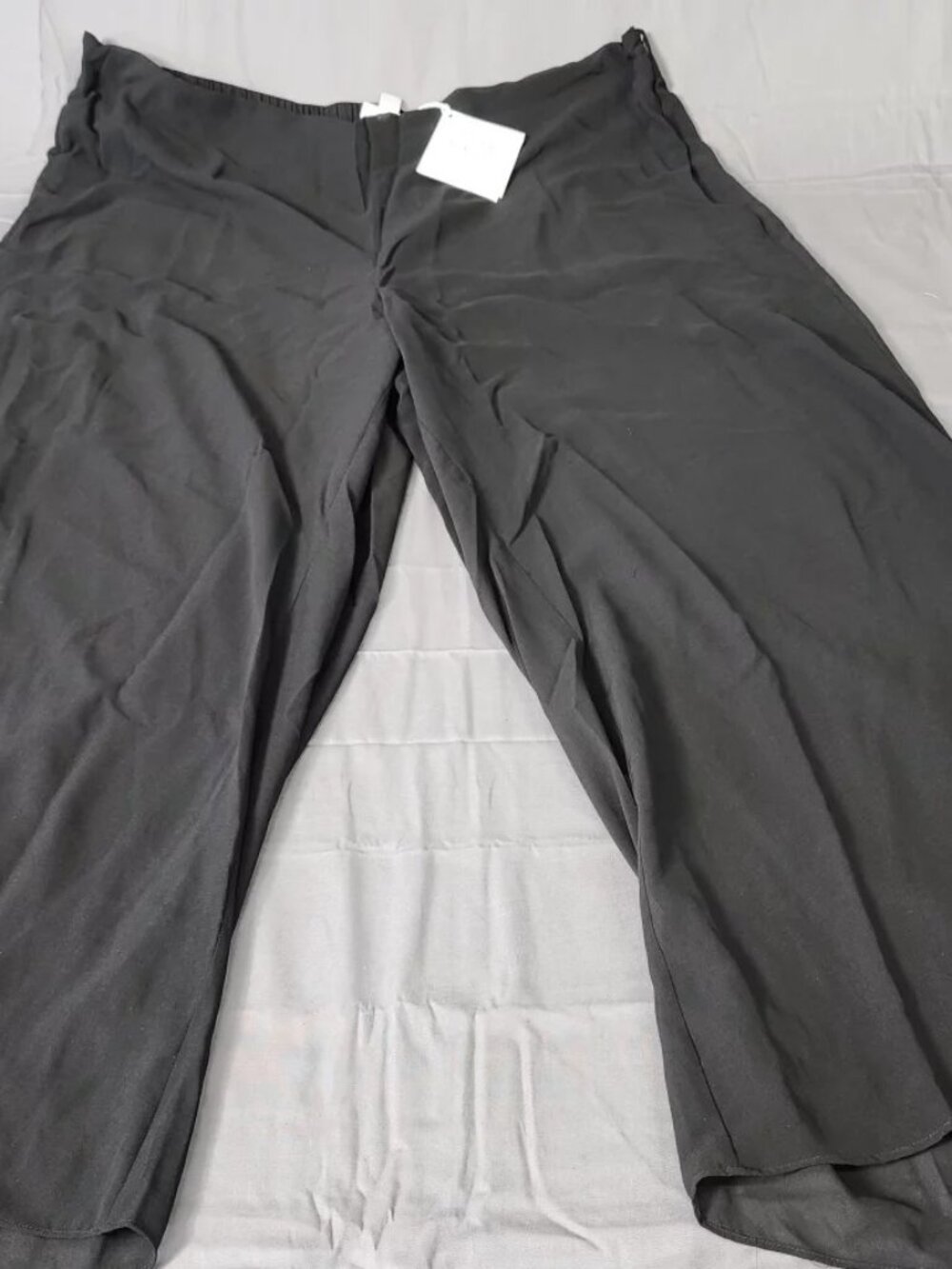 Marla Wynne Layers NWT Womens 3X Black Wide Leg Pants High Rise Lined Chiffon